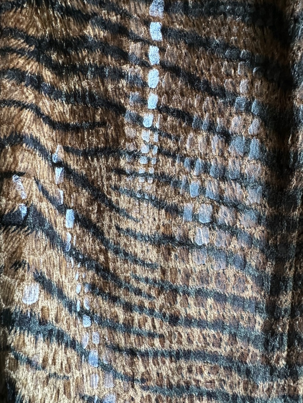 Metallic Brown Animal-Print Women's Jacket - Picture 3 of 5
